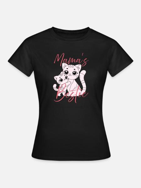 Mama und Kätzchen Bestie - Frauen T-Shirt - Schwarz
