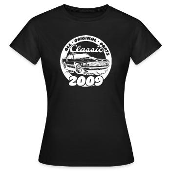 16. Geburtstag - Klassiker Musclecar 12/2009 - Frauen T-Shirt - Schwarz - Vorne - AI Model Female 172 dark (172cm)