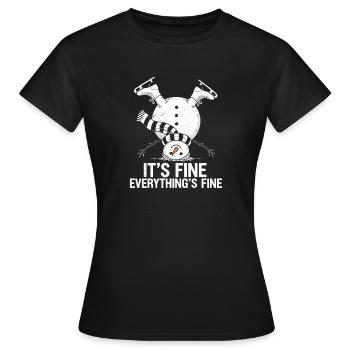Upside-Down Snowman Saying - Women's T-Shirt - black - Front - AI Model Female 172 dark (172cm)