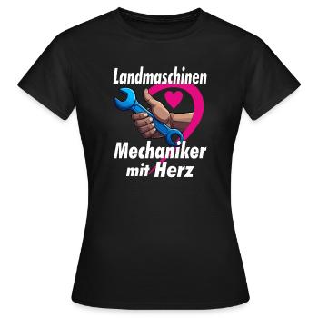 Mécanicien de machines agricoles avec HEART - T-shirt Femme - noir - Devant - AI Model Female 172 dark (172cm)