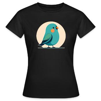 Petit oiseau vert-bleu - T-shirt Femme - noir - Devant - AI Model Female 172 dark (172cm)