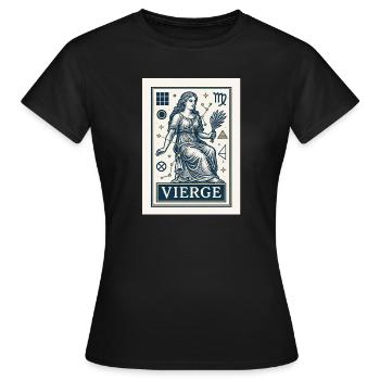 Signe astrologique de la Vierge - Astrologie - T-shirt Femme - noir - Devant - AI Model Female 172 dark (172cm)