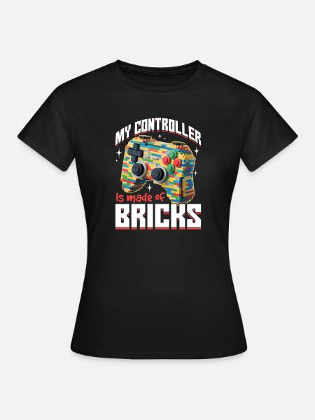 Building Blocks Gamer Gaming Brick Builder - Frauen T-Shirt - Schwarz