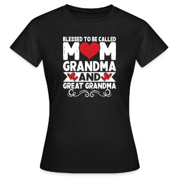 Oma Mama Geschenk Weihnachtsgeschenke Großmutter  - Frauen T-Shirt - Schwarz - Vorne - AI Model Female 172 dark (172cm)