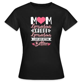 Oma Mama Geschenk Weihnachtsgeschenke Großmutter  - Frauen T-Shirt - Schwarz - Vorne - AI Model Female 172 dark (172cm)