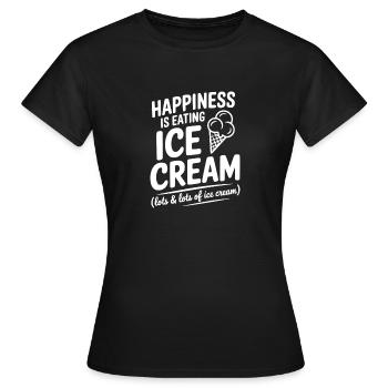 Glück ist Sahne essen - Frauen T-Shirt - Schwarz - Vorne - AI Model Female 172 dark (172cm)