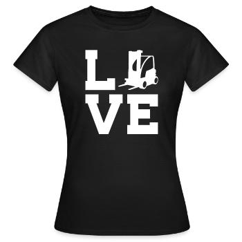 Liebe zum Lager  und Spedition– Staplerfahrer - Frauen T-Shirt - Schwarz - Vorne - AI Model Female 172 dark (172cm)