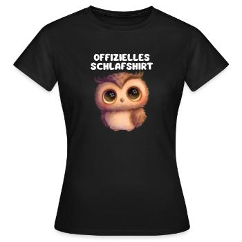 Kuschelige NachtEule Schlafshirt - Frauen T-Shirt - Schwarz - Vorne - AI Model Female 172 dark (172cm)