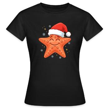 Noël des étoiles de mer - T-shirt Femme - noir - Devant - AI Model Female 172 dark (172cm)