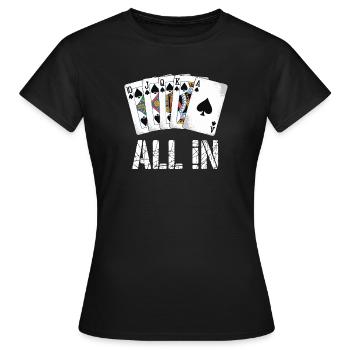 Poker Royal Flush - Conception ALL IN - T-shirt Femme - noir - Devant - AI Model Female 172 dark (172cm)