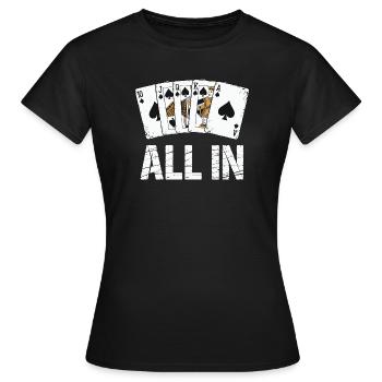 Poker Royal Flush - Conception ALL IN - T-shirt Femme - noir - Devant - AI Model Female 172 dark (172cm)
