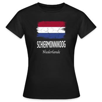 Schiermonnikoog - Frauen T-Shirt - Schwarz - Vorne - AI Model Female 172 dark (172cm)