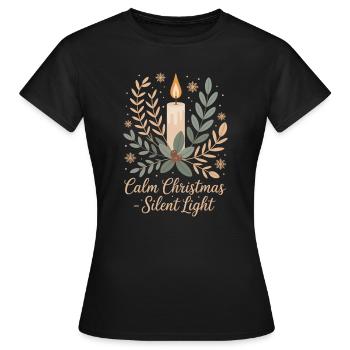 Botanisches Weihnachtsdesign - Frauen T-Shirt - Schwarz - Vorne - AI Model Female 172 dark (172cm)