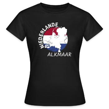 Alkmaar - Frauen T-Shirt - Schwarz - Vorne - AI Model Female 172 dark (172cm)