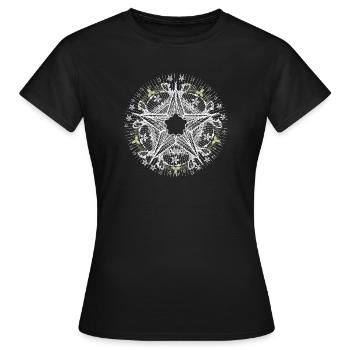 Poinsettia à l’aspect dentelle filigrane - T-shirt Femme - noir - Devant - AI Model Female 172 dark (172cm)