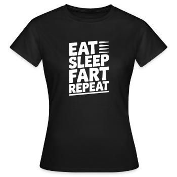 Manger dormir pet répéter - T-shirt Femme - noir - Devant - AI Model Female 172 dark (172cm)