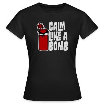 Calme comme une bombe Paradoxe Ironie Humour Blague explosive - T-shirt Femme - noir - Devant - AI Model Female 172 dark (172cm)