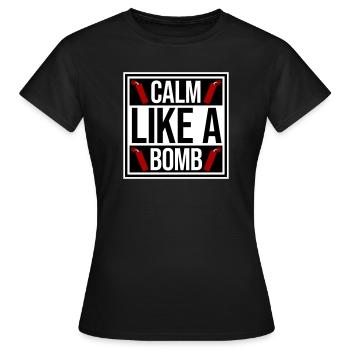 Calme comme une bombe Paradoxe Ironie Humour Blague explosive - T-shirt Femme - noir - Devant - AI Model Female 172 dark (172cm)