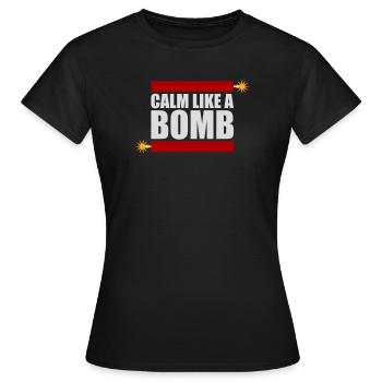 Calme comme une bombe Paradoxe Ironie Humour Blague explosive - T-shirt Femme - noir - Devant - AI Model Female 172 dark (172cm)