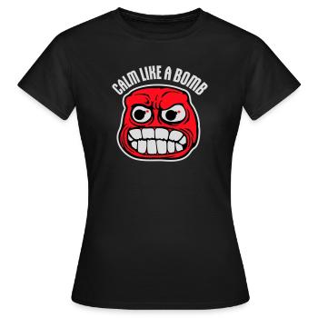 Calme comme une bombe Paradoxe Ironie Humour Blague explosive - T-shirt Femme - noir - Devant - AI Model Female 172 dark (172cm)