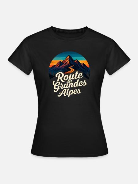 Route des Grandes Alpes Vintage - Frauen T-Shirt - Schwarz