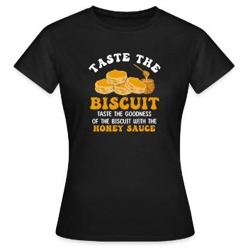 T-shirt à trempette au miel et au biscuit - T-shirt Femme - noir - Devant - AI Model Female 172 dark (172cm)
