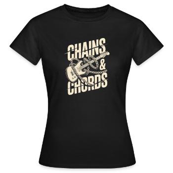 Chaînes et accords Musique punk rock - T-shirt Femme - noir - Devant - AI Model Female 172 dark (172cm)