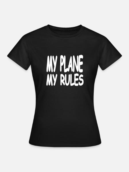 Flugzeug - Dame-T-shirt - sort