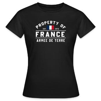 Conception de pochoir militaire français - T-shirt Femme - noir - Devant - AI Model Female 172 dark (172cm)