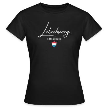 J’adore le Luxembourg, je suis né au Luxembourg - T-shirt Femme - noir - Devant - AI Model Female 172 dark (172cm)