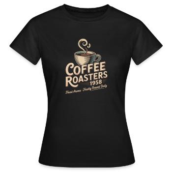 Publicité pour le café vintage - T-shirt Femme - noir - Devant - AI Model Female 172 dark (172cm)