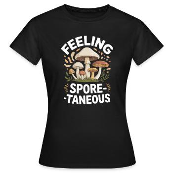 Sentiment sporé-tanéeux Drôle de mycologie - T-shirt Femme - noir - Devant - AI Model Female 172 dark (172cm)