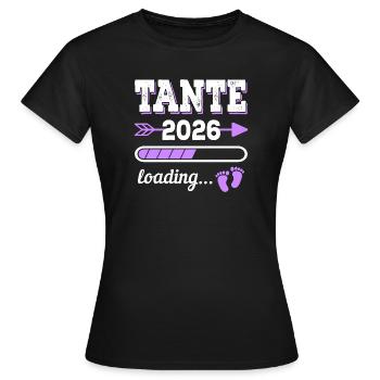 Tante 2026 Loading Schwangerschaft Geschenkidee - Frauen T-Shirt - Schwarz - Vorne - AI Model Female 172 dark (172cm)