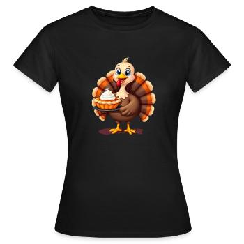 Thanksgiving Drôle Dinde de Thanksgiving - T-shirt Femme - noir - Devant - AI Model Female 172 dark (172cm)