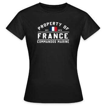 Property of France Commandos Marine - Women's T-Shirt - black - Front - AI Model Female 172 dark (172cm)