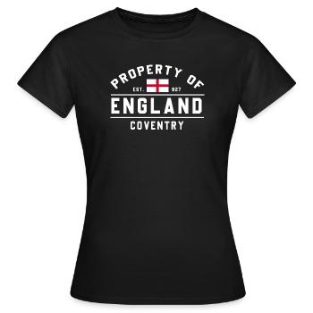 Property of England Coventry - Women's T-Shirt - black - Front - AI Model Female 172 dark (172cm)