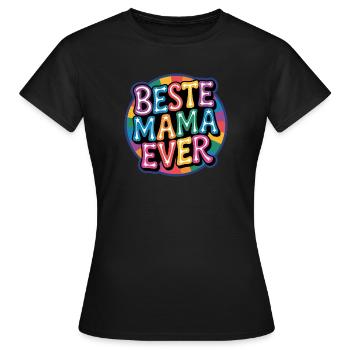 Meilleure maman de tous les temps arc-en-ciel - T-shirt Femme - noir - Devant - AI Model Female 172 dark (172cm)