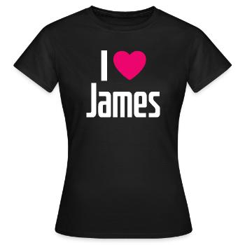 J’aime James Coeur rose J’aime James - T-shirt Femme - noir - Devant - AI Model Female 172 dark (172cm)