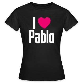 I Love Pablo Pinkes Herz Ich liebe Pablo - Frauen T-Shirt - Schwarz - Vorne - AI Model Female 172 dark (172cm)