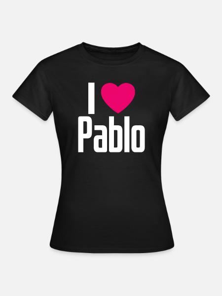 Ik hou van Pablo Roze Hart Ik hou van Pablo - Vrouwen T-shirt - zwart