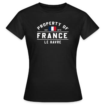 De France Le Havre Marque - T-shirt Femme - noir - Devant - AI Model Female 172 dark (172cm)