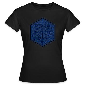 Muster Goa Yoga Geometrisches Sechseck Ornament - Frauen T-Shirt - Schwarz - Vorne - AI Model Female 172 dark (172cm)