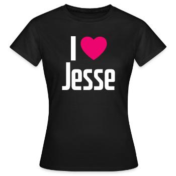 I Love Jesse Pinkes Herz Ich liebe Jesse - Frauen T-Shirt - Schwarz - Vorne - AI Model Female 172 dark (172cm)