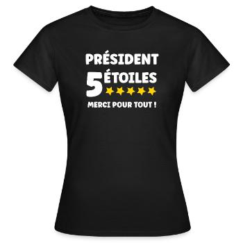 Président - T-shirt Femme - noir - Devant - AI Model Female 172 dark (172cm)
