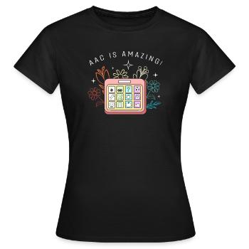 AAC Kommunikation Gebärdensprache SLP - Frauen T-Shirt - Schwarz - Vorne - AI Model Female 172 dark (172cm)