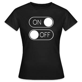 Toggle Graphic On Off Switch - Women's T-Shirt - black - Front - AI Model Female 172 dark (172cm)