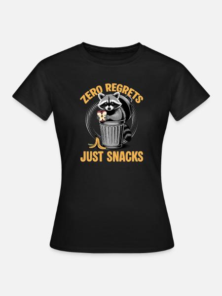 Funny Raccoon - Frauen T-Shirt - Schwarz