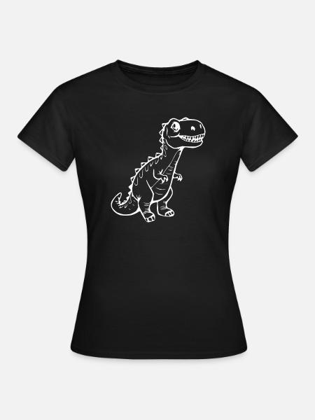 niedlicher Dinosaurier T-shirt Geschenk Kinder - Frauen T-Shirt - Schwarz