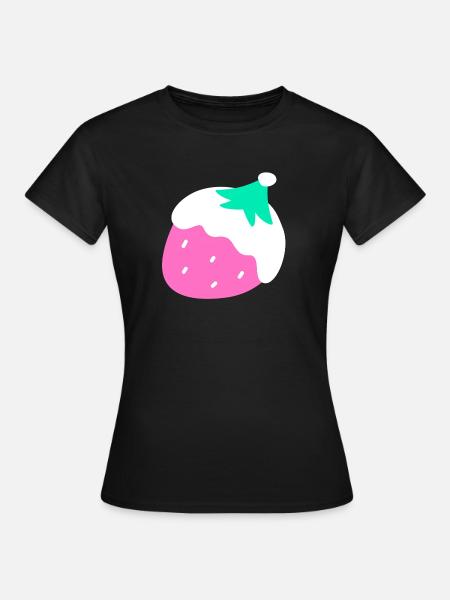 Erdbeeren – Weihnachten - Frauen T-Shirt - Schwarz