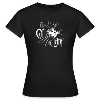 Cat Lady Cat Cats - Women's T-Shirt - black - Front - AI Model Female 172 dark (172cm)